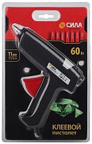 Клеевой термопистолет СИЛА SGG60-01 60Bт под стержень 11мм (в комл.11мм х 7cм 2 шт.) (12/24/432)