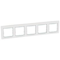 Рамка пятипостовая горизонтальная белый кристалл VALENA Legrand