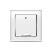 Выключатель проходной одноклавишный с подсветкой Бриллиант, скрытой установки, 10А, 220В, белый UNIVERSAL