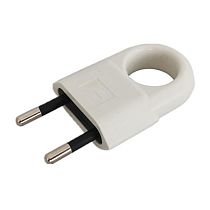 Вилка разборная General GRV-P-10-FE-W-IP20, 10А, плоская с ушком, б/з, белая, IP20, 1/50/400