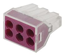 Клемма ЭРА NO-222-20 СМК, серия 106 6 отверстий, 1.0-2.5мм2 Клемма ЭРА NO-222-20 СМК, серия 106 6 отверстий, 1.0-2.5мм2