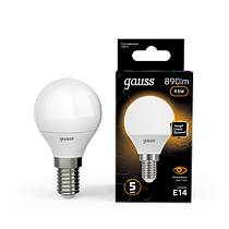 Лампа светодиодная Gauss Шар E14 9,5Вт 890lm 3000K