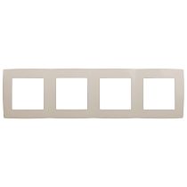 Рамка для выключателей и розеток четверная ЭРА 12 12-5004-02 пластик слоновая кость