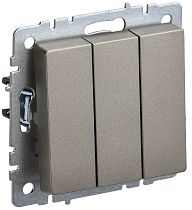 BRITE Выключатель 3-клавишный 10А ВС10-3-0-БрШ шампань  IEK BRITE Выключатель 3-клавишный 10А ВС10-3-0-БрШ шампань  IEK