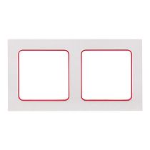 Стокгольм Рамка 2-местная белая с линией цвета красный EKF PROxima