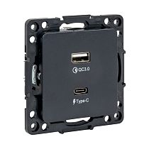 Стокгольм Механизм Розетки с 2USB type-A + type-C черный EKF PROxima Стокгольм Механизм Розетки с 2USB type-A + type-C черный EKF PROxima