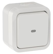 TORS Переключатель одноклавишный с индикацией 10А IP55 TS302 белый IEK