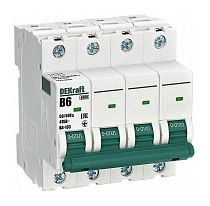 Автоматический выключатель 4Р  6А х-ка B ВА-103 6кА DEKraft