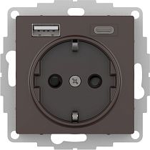 AtlasDesign Мокко Розетка 16А c 2 USB A+С, 5В/2,4 А, 2х5В/1,2 А Systeme Electric (Schneider Electric)