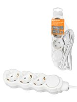 Удлинитель бытовой "Люкс" с выкл., 3 гнезда, 3 м, с/з, с з/ш, ПВС 3х1,5 мм2, 16 А, 250 В, 3700 Вт TDM У1-23221