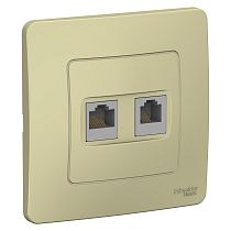 Blanca скрытая установка Бежевый Розетка RJ11+RJ45 кат.5e Systeme Electric (Schneider Electric)