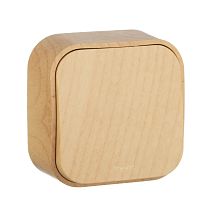 QUTEO Выключатель 1-клавишный для открытой установки дерево