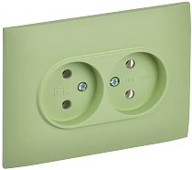 SKANDY Розетка 2-местная без заземления без защитных шторок 10А в сборе SK-R10G мятный IEK