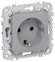 FLITE Розетка с заземлением без защитных шторок безвинтовое крепление 16А РС11-1-ФлС серый IEK
