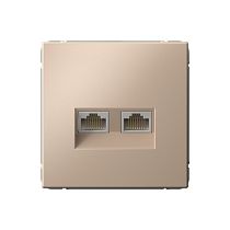 ArtGallery Песочный Розетка двойная компьютерная RJ45+RJ45, кат.6А, механизм Systeme Electric (Schneider Electric)