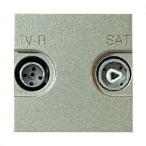 Розетка комбинированная ABB Zenit 2CLA225130N1901 шампань TV-FM-SAT единственная двухмодульная N2251.3 CV