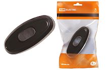 Выключатель на шнур 6А 250В черный  TDM