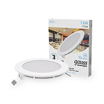 Встраиваемый светильник Gauss ультратонкий круглый IP20 12Вт, 170х22мм, d155мм, 4000K 880lm