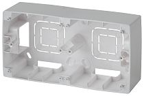Коробка ЭРА 12 12-6102-03 алюминий для накладного монтажа механизмов двухместная