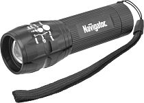 Фонарь Navigator NPT-CM03-3AAA алюминиевый 1LEDх3Вт, фокус, блистер