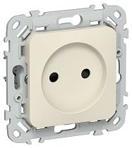 FLITE Розетка без заземления с защитными шторками безвинтовое крепление 10А РСш01-1-ФлСл сливочный IEK