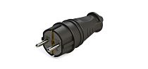 MultiSet Вилка 2К+З прямая каучуковая 16А/250В IP44 Чёрная