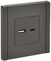 FORTE&PIANO Розетка USB A+C 18Вт FP351 серый IEK FORTE&PIANO Розетка USB A+C 18Вт FP351 серый IEK