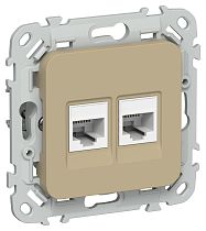 FLITE Розетка 2-местная компьютерная RJ45 категория 5Е UTP РК5е-2-0-ФлХ хаки IEK