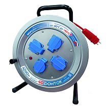 Силовой удлинитель на мет. катушке DOMTOK АРКТИК КГ 3*2,5, 4,0 кВт, IP-44, з/к, 40м