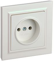 Розетка BRITE одноместная без заземления без защитных шторок 10А в сб. РСР10-1-0-БрЖ жемчуг  IEK