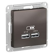 AtlasDesign Мокко Розетка USB двойная, 5В, 2,1 А Systeme Electric (Schneider Electric) AtlasDesign Мокко Розетка USB двойная, 5В, 2,1 А Systeme Electric (Schneider Electric)