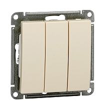 Wessen 59 слоновая кость Выключатель 3 клавишный , 10АХ Systeme Electric (Schneider Electric)