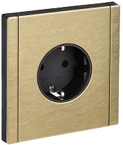FORTE&PIANO Розетка 1-местная с заземлением без защитных шторок винтовое крепление 16А FP616M металл шампань IEK