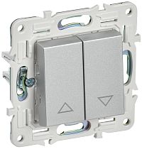 SKANDY Выключатель жалюзи 10А SK-V12S серебряный IEK