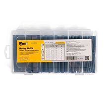 Набор термоусадочных трубок №22 в пластмассовом боксе в нарезке по 100 мм черный КВТ