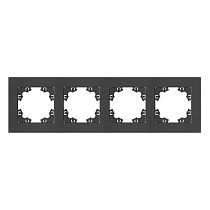 Рамка четырехместная горизонтальная UNIVERSAL серия "Афина" графит (еврослот)