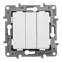 ETIKA Выключатель 3клавишный 10А белый