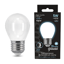 Лампа светодиодная Gauss Filament Шар OPAL E27 5Вт 450lm 4100K