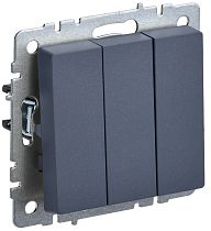 BRITE Выключатель 3-клавишный 10А ВС10-3-0-БрМ маренго  IEK