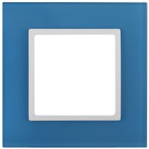 Рамка для выключателей и розеток одиночная ЭРА Elegance 14-5101-28 стекло голубой