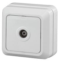 Розетка ЭРА Intro Quadro 2-301-02 16А 250В накладная слоновая кость телевизионная