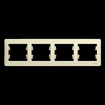 Glossa Бежевый Рамка 4 постовая, горизонтальная Systeme Electric (Schneider Electric)