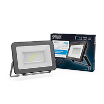 Прожектор светодиодный Gauss Qplus 30Вт 2700lm IP65 6500К черный Прожектор светодиодный Gauss Qplus 30Вт 2700lm IP65 6500К черный