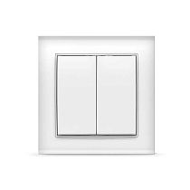 Выключатель двухклавишный Бриллиант, скрытой установки, 10А, 220В, белый UNIVERSAL