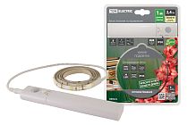 Подсветка умная SMD2835-30LED/m-IP20-5В-2,4Вт-3000 К(1 м), датчик движ., 4хААА  TDM