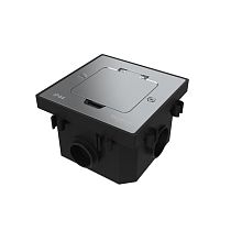 MultiDesk Лючок на 2 модуля IP44 с монтажной коробкой для бетонных полов СЕРЕБРО, тип MDK20