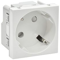 PRIMER РКС-20-30-П-45 Розетка 45град с заземляющим контактом защитной шторкой и винтовым зажимом (2 модуля) белая  IEK