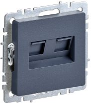 BRITE Розетка компьютерная двойная RJ45 кат.5E РК10-2-БрМ маренго IEK BRITE Розетка компьютерная двойная RJ45 кат.5E РК10-2-БрМ маренго IEK