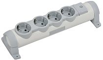 COMFORT Колодка для удлинителя с заземлением с выключателем К04В 4 места белый IEK