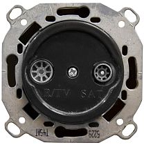 Розетка Шедель TV/R-SAT оконечная скрытый монтаж Черный Bironi